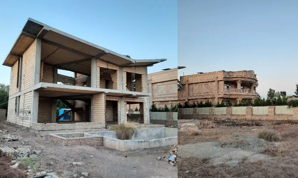 ساختمان های در حال ساخت شهرک خانه